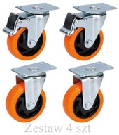 Sada 4 ks otočných transportných koliesok z PVC 75 mm Sada 4 ks otočných transportných koliesok z PVC 75 mm