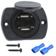 NABÍJACIA ZÁSUVKA 2x USB 2.1A 1A + VOLTMETER NABÍJACIA ZÁSUVKA 2x USB 2.1A 1A + VOLTMETER