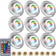 9x KOVOVÝ OCEL HALOGÉN LED STROPNÝ STRIEBORNÝ S FARBAMI? ?AR?WK? RGB LED 9x KOVOVÝ OCEL HALOGÉN LED STROPNÝ STRIEBORNÝ S FARBAMI? ?AR?WK? RGB LED