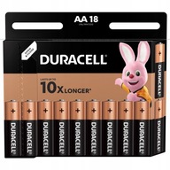 18x základné alkalické batérie Duracell LR6/AA