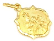 Zlatý medailón 585, obojstranný prívesok škapuliar