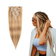 Clip In syntetické vlasy 47 cm 8 pások #14/88 blond Real Soft predlžovanie Clip In syntetické vlasy 47 cm 8 pások #14/88 blond Real Soft predlžovanie