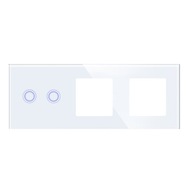 RÁMOVÝ PANEL TROJSKLO, BIELE ZÁSUVKA 2G+2F RÁMOVÝ PANEL TROJSKLO, BIELE ZÁSUVKA 2G+2F