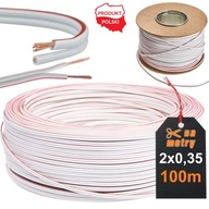 KÁBEL LED DRÔT 100M BIELY 2x0,35 MED KÁBEL LED DRÔT 100M BIELY 2x0,35 MED