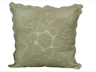 Háčkovaná obliečka na vankúš 45x45 béžová, 100% bavlna Háčkovaná obliečka na vankúš 45x45 béžová, 100% bavlna