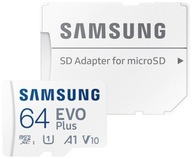 Pamäťová karta microSD Samsung EVO+ 64GB + adaptér