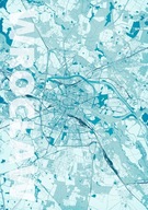 Wrocław Modrá mapa mesta Veľký plagát 50x70 cm Wrocław Modrá mapa mesta Veľký plagát 50x70 cm