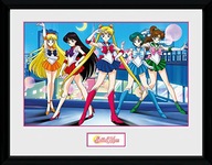 SAILOR MOON - RÁMOVANÁ TLAČOVÁ SKUPINA (30X40) (BIELA ​​FR