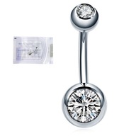 Sterilný prsteň na brucho TITANIUM, 12mm, CZ kryštály Sterilný prsteň na brucho TITANIUM, 12mm, CZ kryštály