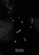 Orión súhvezdie hviezd - plagát 50x70 cm