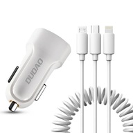 Dudao set autonabíjačka 2x USB 2,4A kábel 3v1 USB kábel Dudao set autonabíjačka 2x USB 2,4A kábel 3v1 USB kábel