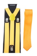SET Traky na nohavice + pánska kravata SLIM YELLOW SET Traky na nohavice + pánska kravata SLIM YELLOW