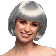 krátka WIG strieborná BOB ofina ROVNÉ vlasy krátka WIG strieborná BOB ofina ROVNÉ vlasy