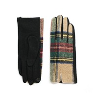 Elegantné kárované vlnené rukavice