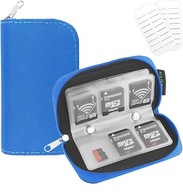 Puzdro na pamäťové karty SD SDHC 22 kusov modré
