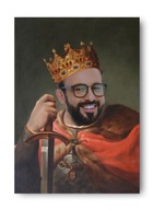 Portrét VLÁDNUJÚCEHO KRÁĽA s VAŠOU fotkou, foto kráľovský obraz, 30x40 cm, darček