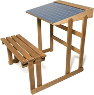 Školská lavica z dubového dreva s tabuľou