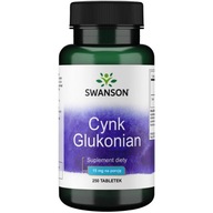 Zinok (glukonát) 30 mg 250 tabliet SWANSON Zinok (glukonát) 30 mg 250 tabliet SWANSON