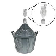 Balón demižón 34 litrov v košíku, korok, trubica na víno Balón demižón 34 litrov v košíku, korok, trubica na víno