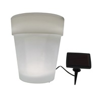 Záhradný kvetináč LED SOLAR lampa BIELY KVETINÁČ Záhradný kvetináč LED SOLAR lampa BIELY KVETINÁČ