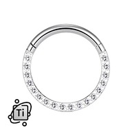 Náušnica CLICKER TITANIUM so zirkónmi 1,2/8 mm Náušnica CLICKER TITANIUM so zirkónmi 1,2/8 mm