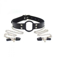 Ostatné Ring Gag + Nipples Clamps Gag so svorkami Ostatné Ring Gag + Nipples Clamps Gag so svorkami