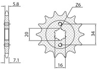 Predné ozubené koleso SUNSTAR 2247 14 KTM 125 DUKE Predné ozubené koleso SUNSTAR 2247 14 KTM 125 DUKE