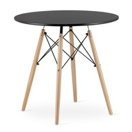 TODI Stôl okrúhly 80cm - čierny