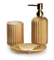 Kúpeľňová súprava Zlatý sklenený dávkovač mydla