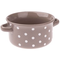 Šedá keramická misa s rúčkami, DOTS, 560 ml Šedá keramická misa s rúčkami, DOTS, 560 ml