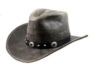 Kožený kovbojský klobúk Old America Popiel