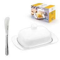 Porcelánová NÁDOBKA NA MASLA s nerezovým NOŽOM NA MASLA Porcelánová NÁDOBKA NA MASLA s nerezovým NOŽOM NA MASLA
