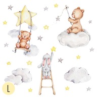 L samolepky na stenu BEAR RABBIT CLOUD 50x100 cm L samolepky na stenu BEAR RABBIT CLOUD 50x100 cm