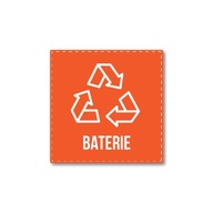 Nálepka recyklácia segregácia BATÉRIE 15cm