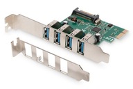 Rozširujúca karta/ovládač USB 3.0 PCI Express, 4xUSB 3.0, Čipset: VL805