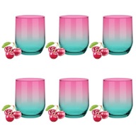 6x Pohár 300ml TYRKYSOVÝ - RUŽOVÝ, NÁPOJE, ŠŤAVY 6x Pohár 300ml TYRKYSOVÝ - RUŽOVÝ, NÁPOJE, ŠŤAVY
