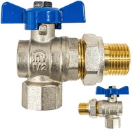 KLOBÚK, UHLOVÝ GUĽOVÝ VENTIL 1/2" DN15 S MODRÝM MOTÝLEM INVENA KLOBÚK, UHLOVÝ GUĽOVÝ VENTIL 1/2" DN15 S MODRÝM MOTÝLEM INVENA