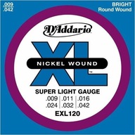 Struny pre elektrickú gitaru D'Addario EXL120 9-42 Struny pre elektrickú gitaru D'Addario EXL120 9-42