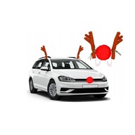 Rohy 41 cm + Sobí nos na auto Rudolf autodekorácia Santa Claus Rohy 41 cm + Sobí nos na auto Rudolf autodekorácia Santa Claus