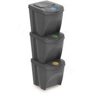 KOŠE NA SEGREGÁCIU ODPADOV SORTIBOX 3X25L SIVÁ KOŠE NA SEGREGÁCIU ODPADOV SORTIBOX 3X25L SIVÁ