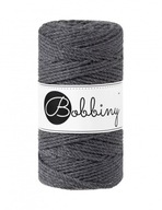 Bavlnená šnúra 3PLY 3mm Bobbiny Graphite Bavlnená šnúra 3PLY 3mm Bobbiny Graphite