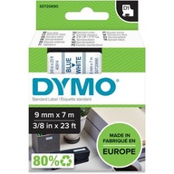 Modrá páska s potlačou na bielom 9mm x 7m DYMO S07 Modrá páska s potlačou na bielom 9mm x 7m DYMO S07