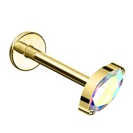 Zlatý labret s dúhovým kryštálom 1,2/6 Zlatý labret s dúhovým kryštálom 1,2/6