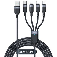 4v1 USB-A - USB-C/2 x Lightning/Micro USB kábel na nabíjanie a prenos