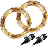 Vianočné osvetlenie na drôte 2 x 50 LED teplé/studené Vianočné osvetlenie na drôte 2 x 50 LED teplé/studené