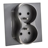 Elektrická zásuvka DOUBLE TWIN, GLASS kontakt