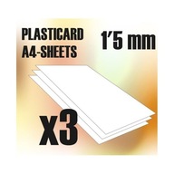 ABS plast - 1,5 mm A4 listy 3 ks. ABS plast - 1,5 mm A4 listy 3 ks.
