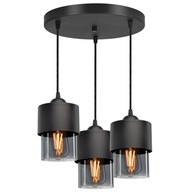 Závesná lampa Luster Tienidlá Kov Sklo Grafit Závesná lampa Luster Tienidlá Kov Sklo Grafit