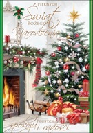 Vianočné stromčeky Vianočné pohľadnice s pozlátením lux PP1595