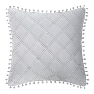 Obliečka na vankúš 45x45 s brmbolcami POMPOO šedá Obliečka na vankúš 45x45 s brmbolcami POMPOO šedá